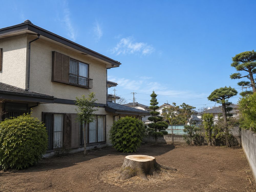 伐採・撤去して片付いた庭